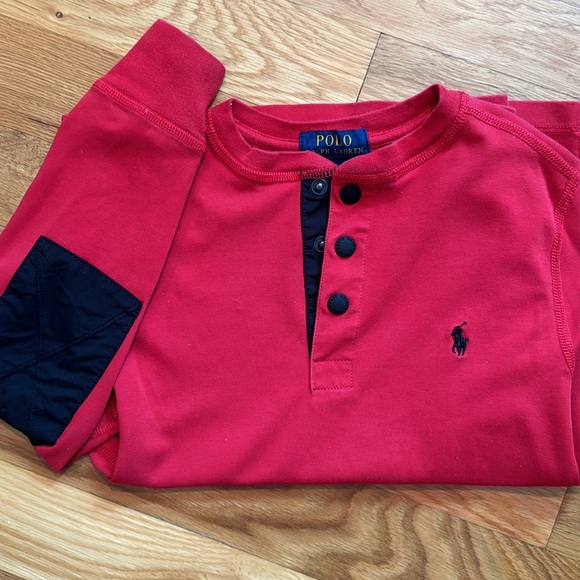 Polo Ralph Lauren Other - Polo Ralph Lauren red boys long sleeve t-shirt top polo shirt elbow patch kids 8